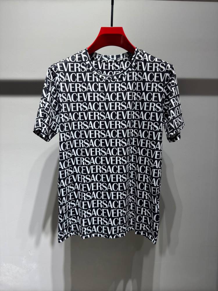 2026 ヴェルサーチ 夏新着 シルケットコットン クルーネック半袖Tシャツ デイリービジカジカジュアル カジュアル ブランド コピー