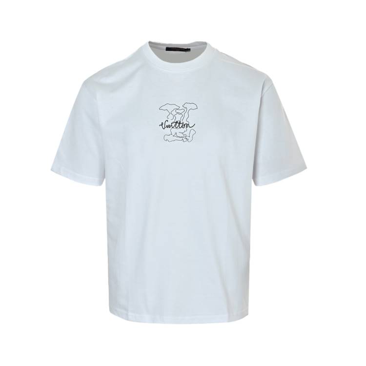 2026 ルイヴィトン 夏ニュー プリント コットン100% クルーネック半袖Tシャツ 洗濯耐久性抜群 ブランド コピー