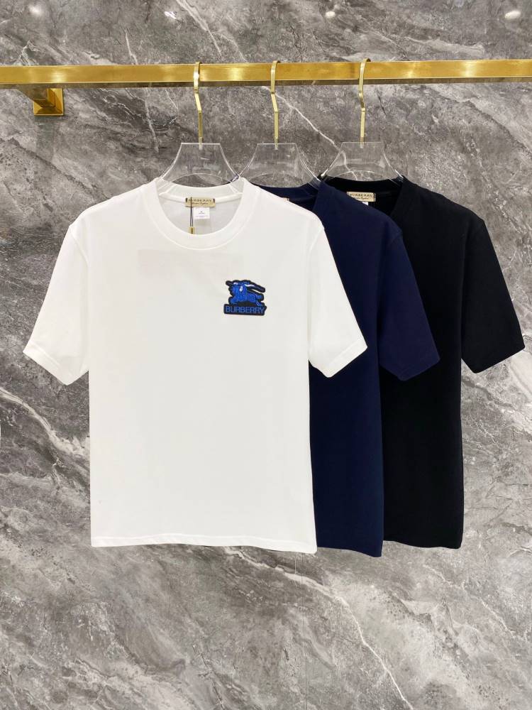 2026 バーバリー 夏先行販売 ハイエンドカスタム クルーネック半袖Tシャツ ゆったりドロップショルダ ブランド コピー