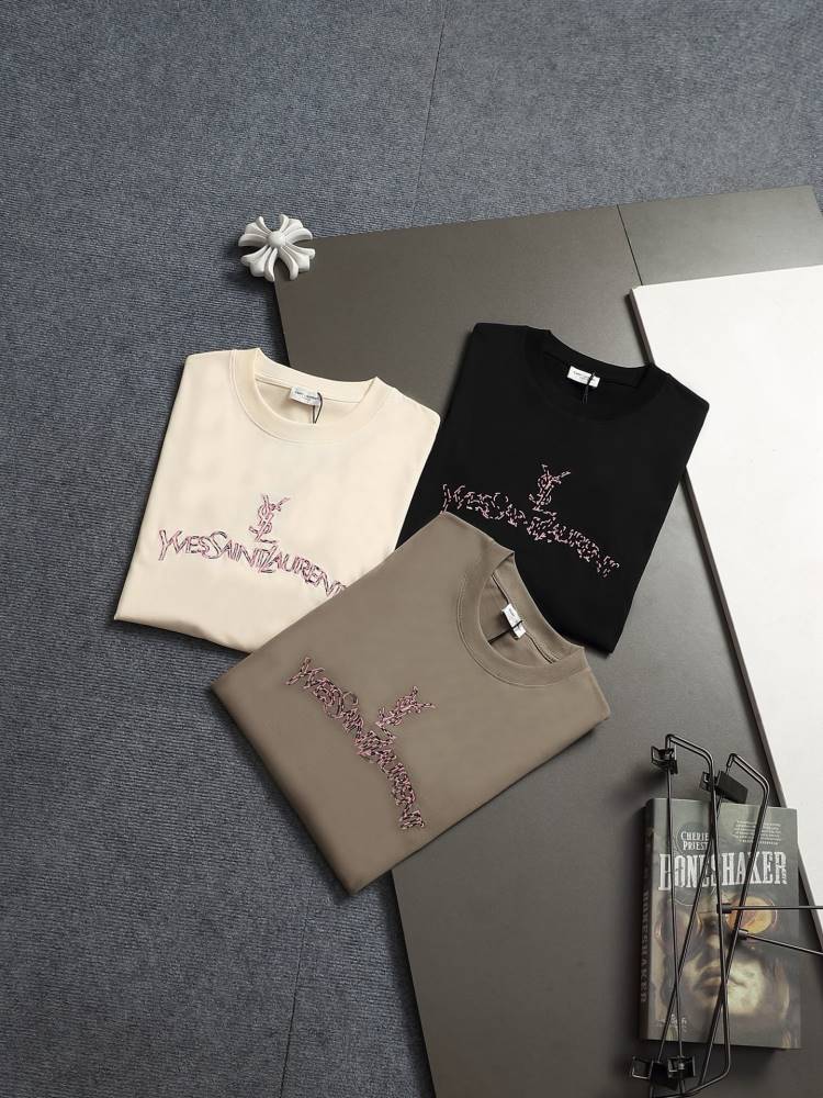 2026 イヴ サンローラン 夏先行販売 ハイエンドカスタム クルーネック半袖Tシャツ オーバーサイズ セレクト ブランド コピー