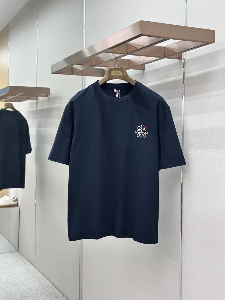 2026 ロエベ 夏新着 キャッツアイ刺繍 クルーネック半袖Tシャツ シンプル合わせやすい ブランド コピー