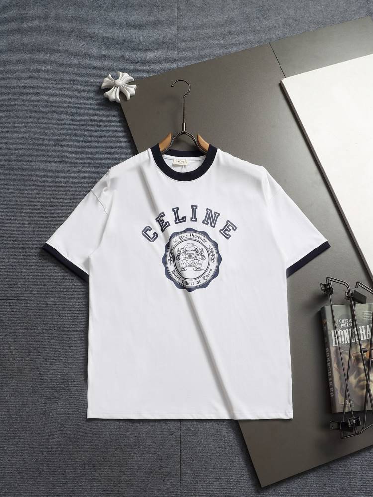 2026 セリーヌ 夏先行販売 ラグジュアリー クルーネック半袖Tシャツ 欧州サイズ大きめ ゆったりド ブランド コピー