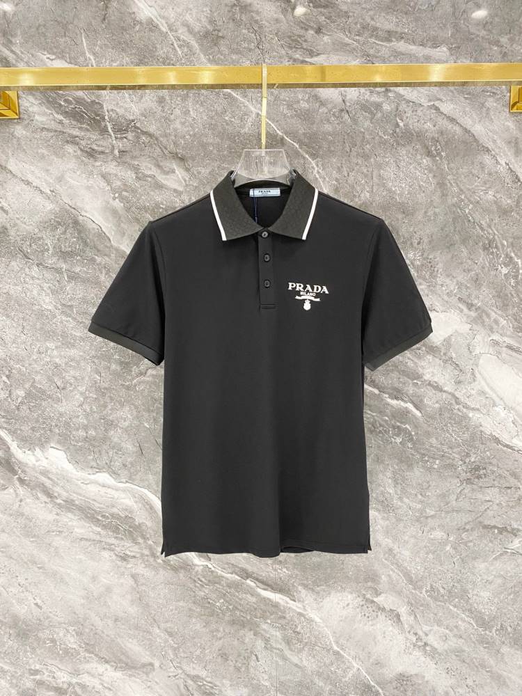 2026 プラダ 夏新着 ポロカラー半袖Tシャツ リラックスオーバーシルエット スリムフィット ベーシック ブランド コピー
