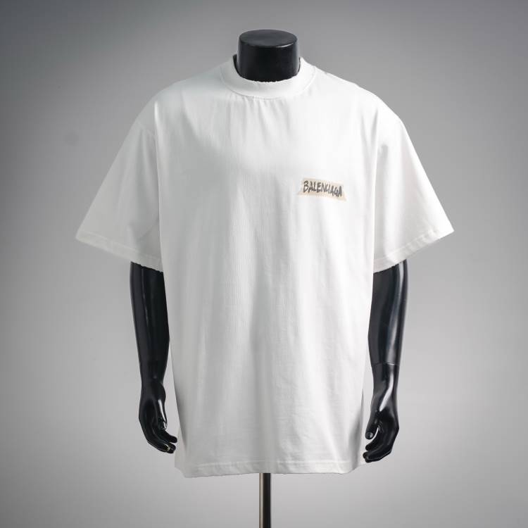 2026 バレンシアガ 夏新着 プリントアップリケ クルーネック半袖Tシャツ ゆったりドロップショルダー ブランド コピー