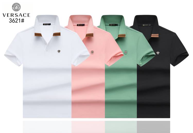 2026 ヴェルサーチ 夏新着 ポロカラー半袖Tシャツ スタンダードシルエット スリムフィット ブランド コピー