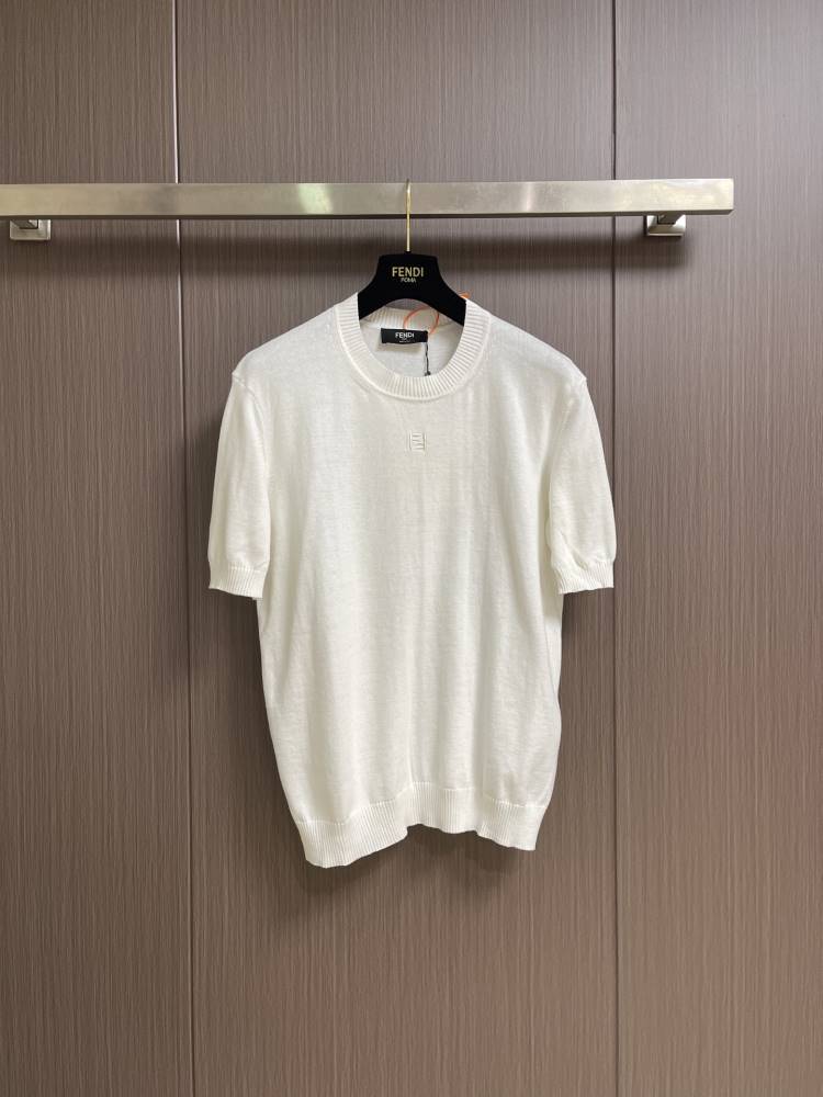 2026 フェンデイ 夏新着 ロゴウール ニット半袖Tシャツ リラックスオーバーシルエット ブランド コピー