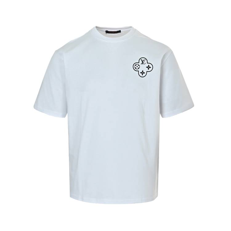 2026 ルイヴィトン 夏ニュー プリント クルーネック半袖Tシャツ リラックスオーバーシルエット ブランド コピー