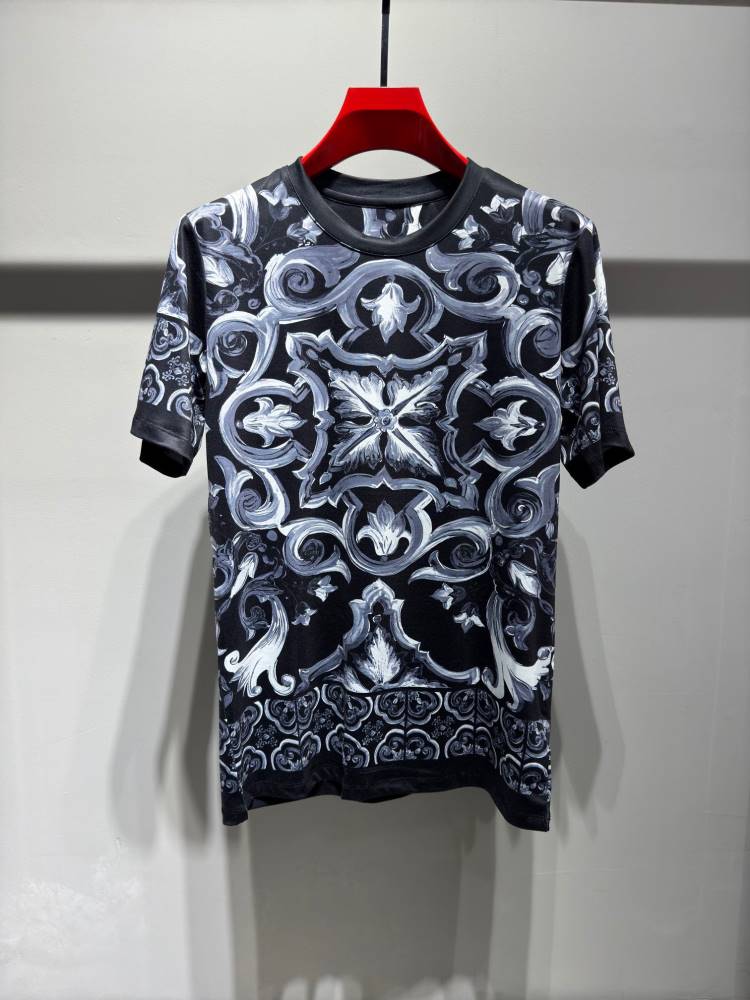 2026 ヴェルサーチ 夏新着 シルケットコットン クルーネック半袖Tシャツ リラックスオーバーシルエット ベーシック ブランド コピー
