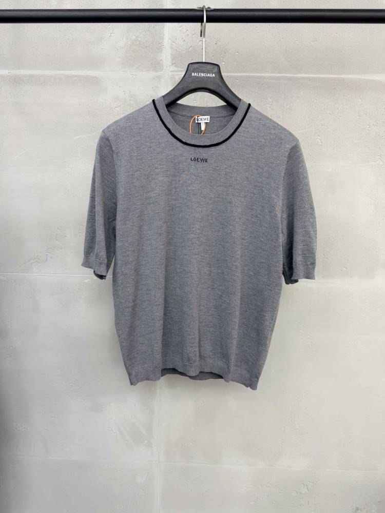 2026 ロエベ 夏新着 ジャカードウール ニット半袖Tシャツ リラックスオーバーシルエット ブランド コピー