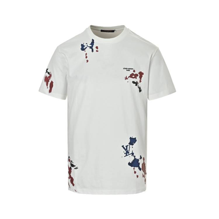2026 ルイヴィトン 夏限定 プリントグラデーション クルーネックTシャツ ゆったりドロップショルダー ブランド コピー