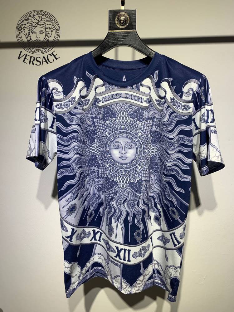 2026 ヴェルサーチ 夏新着 シルケットコットン きめ細かく柔らかな肌触り クルーネック半袖Tシャツ ブランド コピー