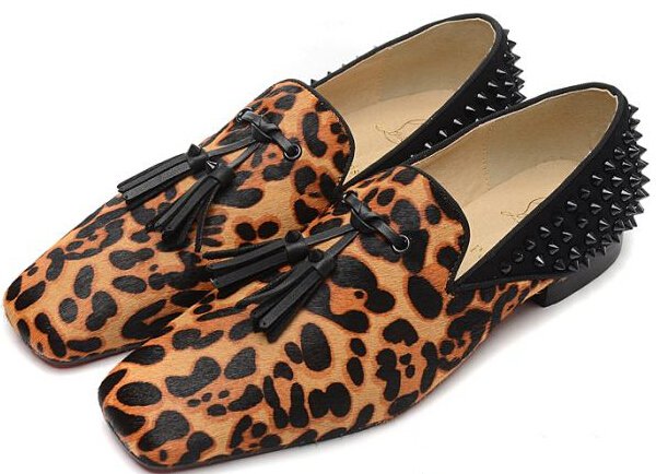 高品質 人気 Christian Louboutinクリスチャンルブタン 2020 レオパードスパイク ビジネスシューズ