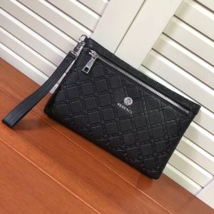 メデューサポーチVERSACEヴェルサーチ クラッチバッグ レザー コピー 安い 高級高品質LARGE EMBOSSED GREEK KEY CLUTCH