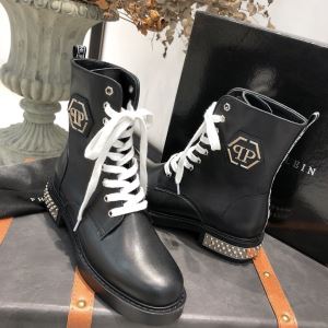素敵続くトレンド レザーブーツ フィリッププレイン2020秋冬トレンドデザイン PHILIPP PLEIN 人気の秋冬新作再登場