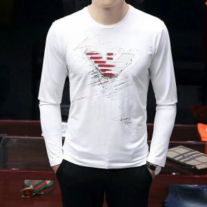 格好良いアイテム 3色可選 アルマーニ ARMANI 2020新品入荷 長袖Tシャツ