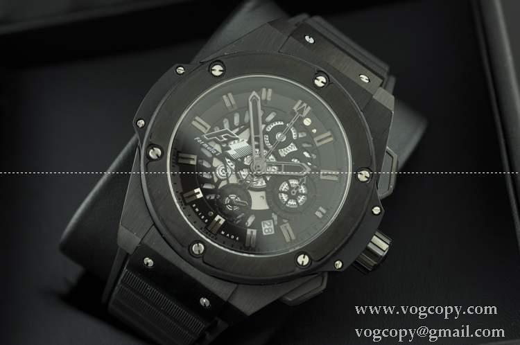 Hublotウブロ メンズ腕時計 日本製クオーツ 5針クロノグラフ 日付表示 ゴールド 448MM ブラック
