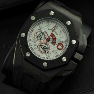 Audemars Piguetオーデマピゲ 腕時計 日本製クオーツ 5針クロノグラフ ラバー 日付表示 ブラック