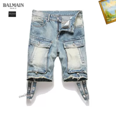 2025春先BALMAIN バルマンハーフデニム/半ズボンデジタルプリント