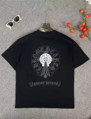 2025新作 CHROME HEARTSクロムハーツ ラウンドネック 半袖Tシャツ   ヴィンテージ風