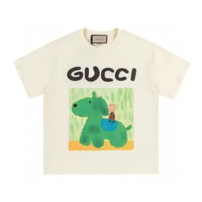 GUCCIグッチ 2025新作   ラウンドネック 半袖Tシャツ   ミニマリズム