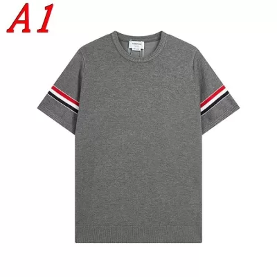 2025新作 THOM BROWNEトムブラウン ラウンドネック 半袖Tシャツ   エスニックモダン