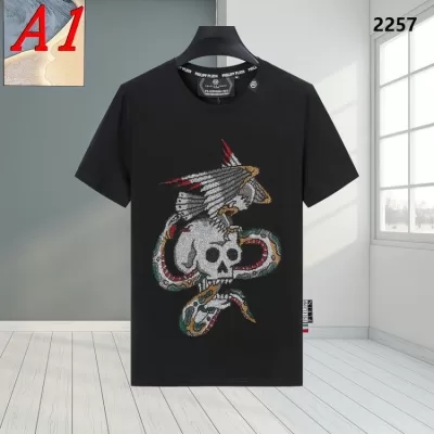 PHILIPP PLEINフィリッププレイン 2025新作   ラウンドネック 半袖Tシャツ   スマート