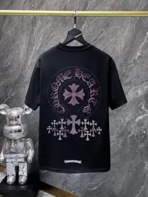 2025新作 CHROME HEARTSクロムハーツ クルーネック 半袖Tシャツ トレンドトップ