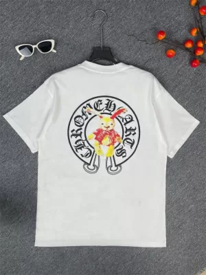 CHROME HEARTSクロムハーツ 2025新作   ラウンドネック 半袖Tシャツ   ナチュラル