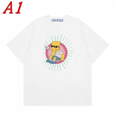 2025新作 OFF-WHITEオフホワイト ラウンドネック 半袖Tシャツ   スリムシルエット