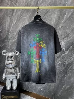 CHROME HEARTSクロムハーツ 2025新作 クルーネック 半袖Tシャツ スリムシルエット