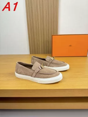2026発売中！【HERMES】スリッポン レザー×GGキャンバス ウェブストライプ ネイビー×ホワイト ストリート