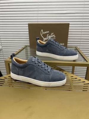 2026入荷【Christian Louboutin】スニーカー スエード ポインテクdecor ブルー×ブラウン×ホワイト ストリート