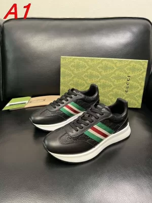 2026入荷【GUCCI】スニ-カー スエード × レザー × 赤 H装饰 白底 运动 HE-