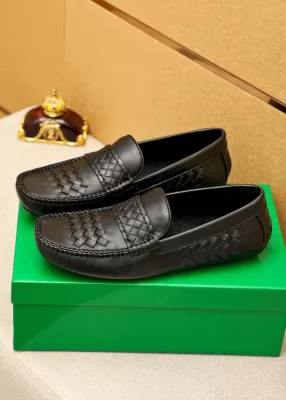 【Bottega Veneta】ローファー レザー イントレチャート スプリットタン  ブラック フォーマル