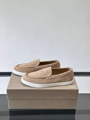 【Christian Louboutin】ローファー スエード H字标识×明線 ベージュ×ブラウン フォーマル