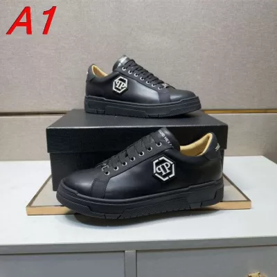 2026入荷【Philipp Plein】スニーカー レザー PP标识 Black ビジネス