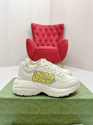 2026入荷【GUCCI】チャンキースニーカー レザー × ファブリック ×  黑  Gロゴ ストリート GVC-