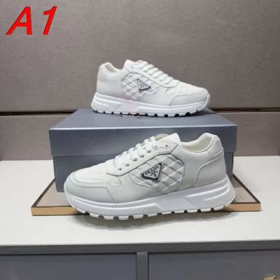 2026入荷【Prada】チャンキースニーカー レザー キルティング 倒三角标识  White カジュアル