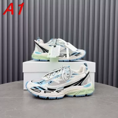 2026新作【Off-White】ダッドスニーカー メッシュ ミントグリーンソール ベージュ×ブルー ストリート