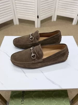 【GUCCI】ローファー レザー 哑光 ×  黑  施ロック ビジネス HE-