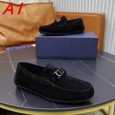 2026発売中！【Dior】ローファー スエード 双D-logo ブラック ビジネス