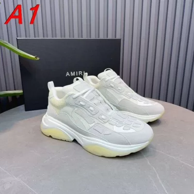 2026新作発表【AMI Paris】チャンキースニーカー スエード×レザー×メッシュ カラーブロック ベージュ×グレー ストリート