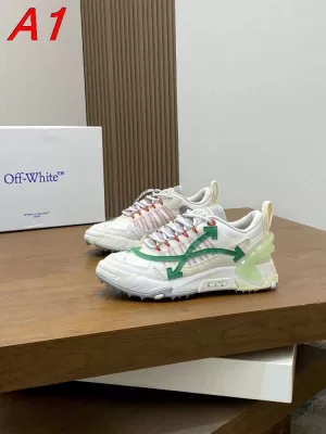 2026発売中！【Off-White】ダッドスニーカー メッシュ 矢印ロゴ インダストリアルベルト ベージュ×グリーン ストリート