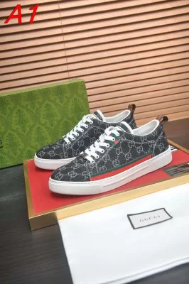 2026発売中！【GUCCI】スニ-カー レザー ×  白  孔あけ H-logo 运动 HE-