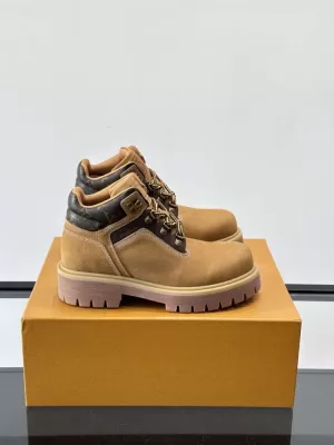 2026入荷【Louis Vuitton】ブーツ レザー×キャンバス モノグラム イエロー×ブラック ストリート