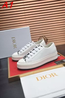 2026発売【Dior】スニーカー キャンバス CD柄 白底 ホワイト×ブラック カジュアル