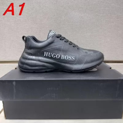 2026入荷しました【BOSS】HUGO BOSS チャンキースニーカー レザー ロゴポイント BLACK ストリート