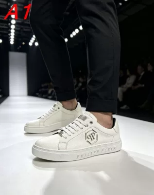 2026入荷しました【Philipp Plein】スニーカー レザー 荔枝纹レザー ホワイト カジュアル