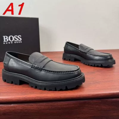 【BOSS】ローファー レザー 便士，乐福 BLACK ビジネス