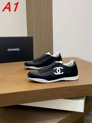 2026発売【Chanel】スニーカー ファブリック×スエード ロゴプリント 、ブラック×ホワイト カジュアル